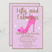 Vijftig en fantastische verjaardagsfeestje Hot Pin Kaart (Voorkant / Achterkant)