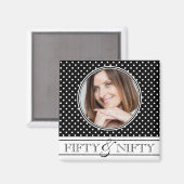 Vijftig en Nifty Polka Dot Photo Keepsake Magneet (Voorkant / Achterkant)