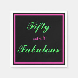Vijftig en nog steeds Fabulous Black Hot Pink Gree Servet