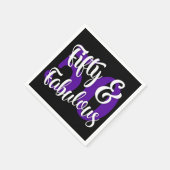 Vijftig en Paarse typografie Servet (Hoek)