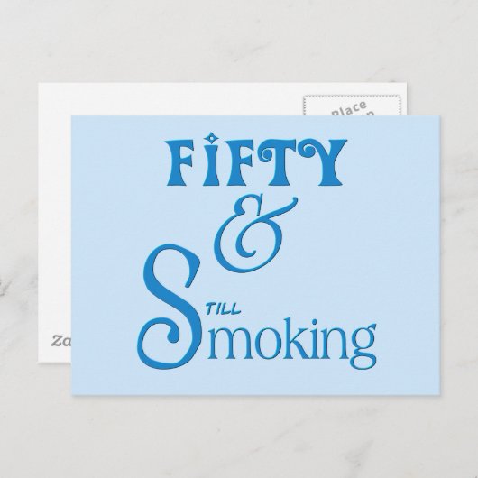 Vijftig en roken briefkaart (Voorkant / Achterkant)
