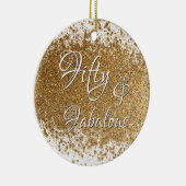 Vijftig en ruim geplateerd Faux Gold Foil Keramisch Ornament (Rechts)