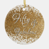 Vijftig en ruim geplateerd Faux Gold Foil Keramisch Ornament (Voorkant)