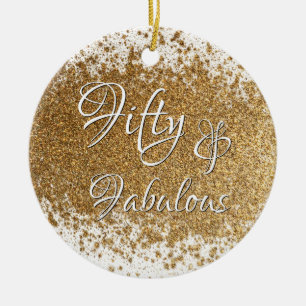 Vijftig en ruim geplateerd Faux Gold Foil Keramisch Ornament