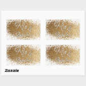 Vijftig en ruim geplateerd Faux Gold Foil Rechthoekige Sticker (Vel)