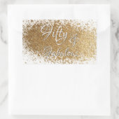 Vijftig en ruim geplateerd Faux Gold Foil Rechthoekige Sticker (Tas)