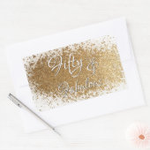 Vijftig en ruim geplateerd Faux Gold Foil Rechthoekige Sticker (Envelop)