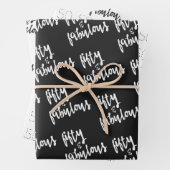 Vijftig en verbazingwekkend - 50 februari verjaard inpakpapier vel (In situ)