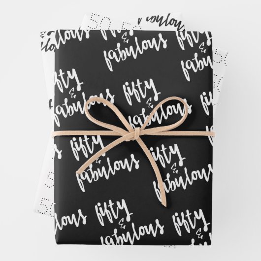 Vijftig en verbazingwekkend - 50 februari verjaard inpakpapier vel (In situ)