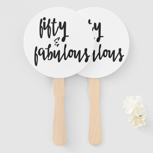 Vijftig en verbazingwekkend - 50e verjaardag handwaaier (Voorkant en achterkant)