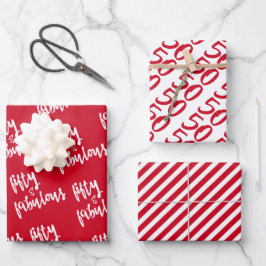 Vijftig en verbazingwekkend - Fun Red 50th Birthda Inpakpapier Vel