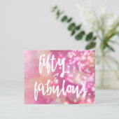 Vijftig en verbazingwekkend - Roze glitter 50e ver Briefkaart (Staand voorkant)