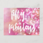 Vijftig en verbazingwekkend - Roze glitter 50e ver Briefkaart (Voorkant)