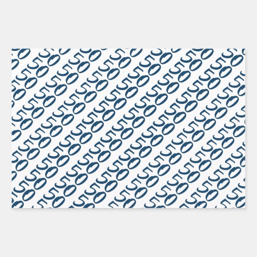 Vijftig en verbazingwekkend - vun Navy Blue 50th B Inpakpapier Vel (Voorkant 2)