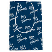 Vijftig en verbazingwekkend - vun Navy Blue 50th B Medium Cadeauzakje (Voorkant)