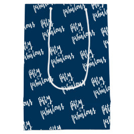 Vijftig en verbazingwekkend - vun Navy Blue 50th B Medium Cadeauzakje