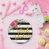 Vijftig en verbluffend Bord - Floral met zwart en  (Feest)