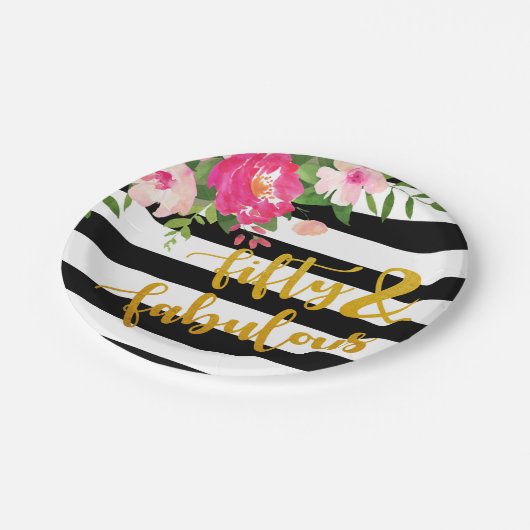 Vijftig en verbluffend Bord - Floral met zwart en (Gekanteld)