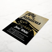 Vijftig en verbluffend | Elegant Gold 50th Birthda Folie Uitnodiging (Gedraaid)