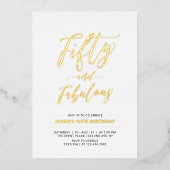 Vijftig en verbluffend | Moderne goudprijs 50e ver Folie Uitnodiging (Voorkant)