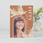 Vijftig en verbluffend verbrand Sinaasappel Boho B Kaart (Staand voorkant)