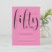 Vijftig en vijftig Fab, 50e verjaardag Uitnodiging (Staand voorkant)