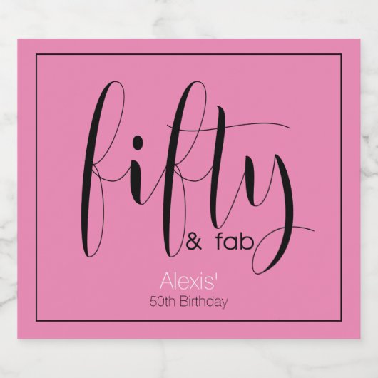 Vijftig & Fab, 50ste verjaardag Bier Etiket (Enkel label)