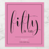 Vijftig & Fab, 50ste verjaardag Wijn Etiket (Enkel label)