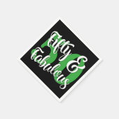 Vijftig & Fabelachtig Wit en de Groene Typografie Servetten (Hoek)