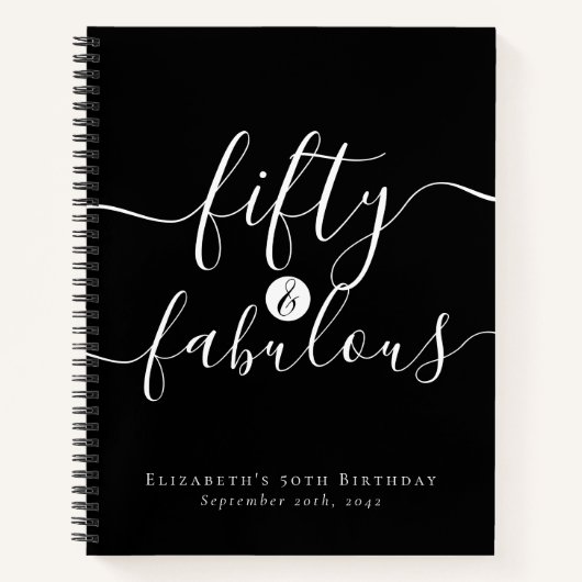 Vijftig & Fabulous 50e verjaardag Gastenboek Notitieboek (Voorkant)