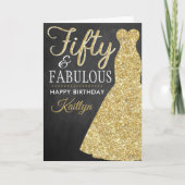 Vijftig & Fabulous 50e Verjaardag Kaart (Voorkant)