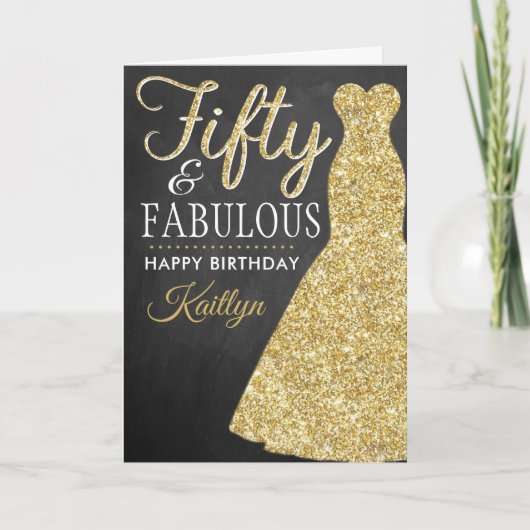 Vijftig & Fabulous 50e Verjaardag Kaart (Voorkant)