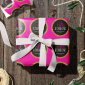 Vijftig & Fabulous 50e Verjaardag w Custom Text Zw Cadeaupapier