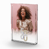 Vijftig & Fabulous 50ste verjaardag Elegant Modern Fotoblokken (Rechts)