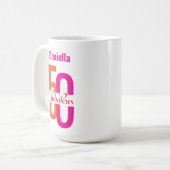 Vijftig & Fabulous 50ste verjaardag Kleurrijke Naa Koffiemok (Voorkant links)