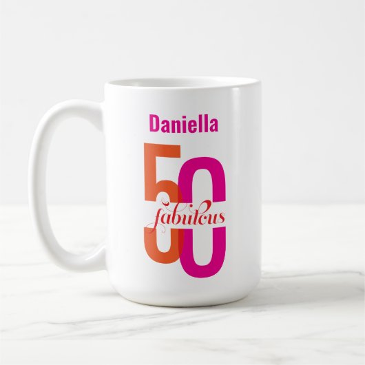 Vijftig & Fabulous 50ste verjaardag Kleurrijke Naa Koffiemok (Links)