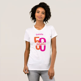 Vijftig & Fabulous 50ste verjaardag Kleurrijke Naa T-shirt