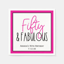 Vijftig & Fabulous 50ste Verjaardag w aangepaste t Servet