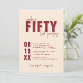 Vijftig & Fabulous | 50ste verjaardagsfeestje Kaart (Staand voorkant)