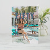 Vijftig & Fabulous | 50ste verjaardagsfeestje Kaart (Staand voorkant)