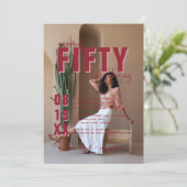 Vijftig & Fabulous | 50ste verjaardagsfeestje Kaart (Staand voorkant)