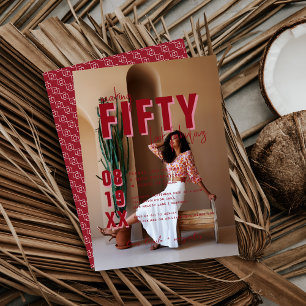 Vijftig & Fabulous   50ste verjaardagsfeestje Kaart