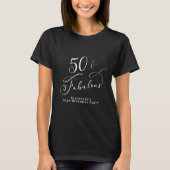 Vijftig Fabulous 50th Birthday Party Black T-shirt (Voorkant)