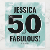 Vijftig Fabulous 50th Verjaardag Wijn Etiket (Enkel label)
