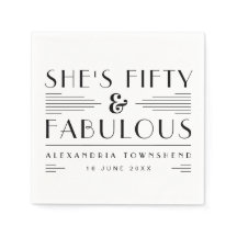 Vijftig & Fabulous Art Deco Naam Datum 50ste Verja