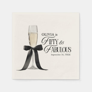 Vijftig & Fabulous Chic Champagne Lint 50ste Verja Servet