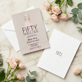 Vijftig & Fabulous Chic Foto Verjaardagsglamour Kaart