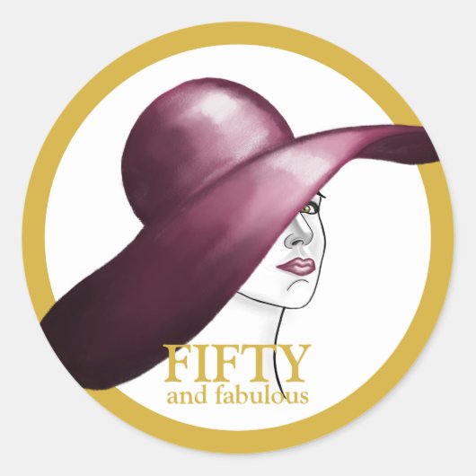 Vijftig & Fabulous Custom Ronde Sticker (Voorkant)