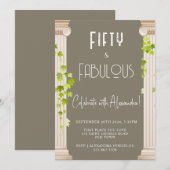 Vijftig Fabulous Elegant Bruin Grieks Thema Verjaa Kaart (Voorkant / Achterkant)