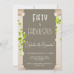Vijftig Fabulous Elegant Bruin Grieks Thema Verjaa Kaart